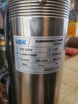Submersible Deep Well Water Pumps Hmax 17m, 60m, 85m, 119m, 151m