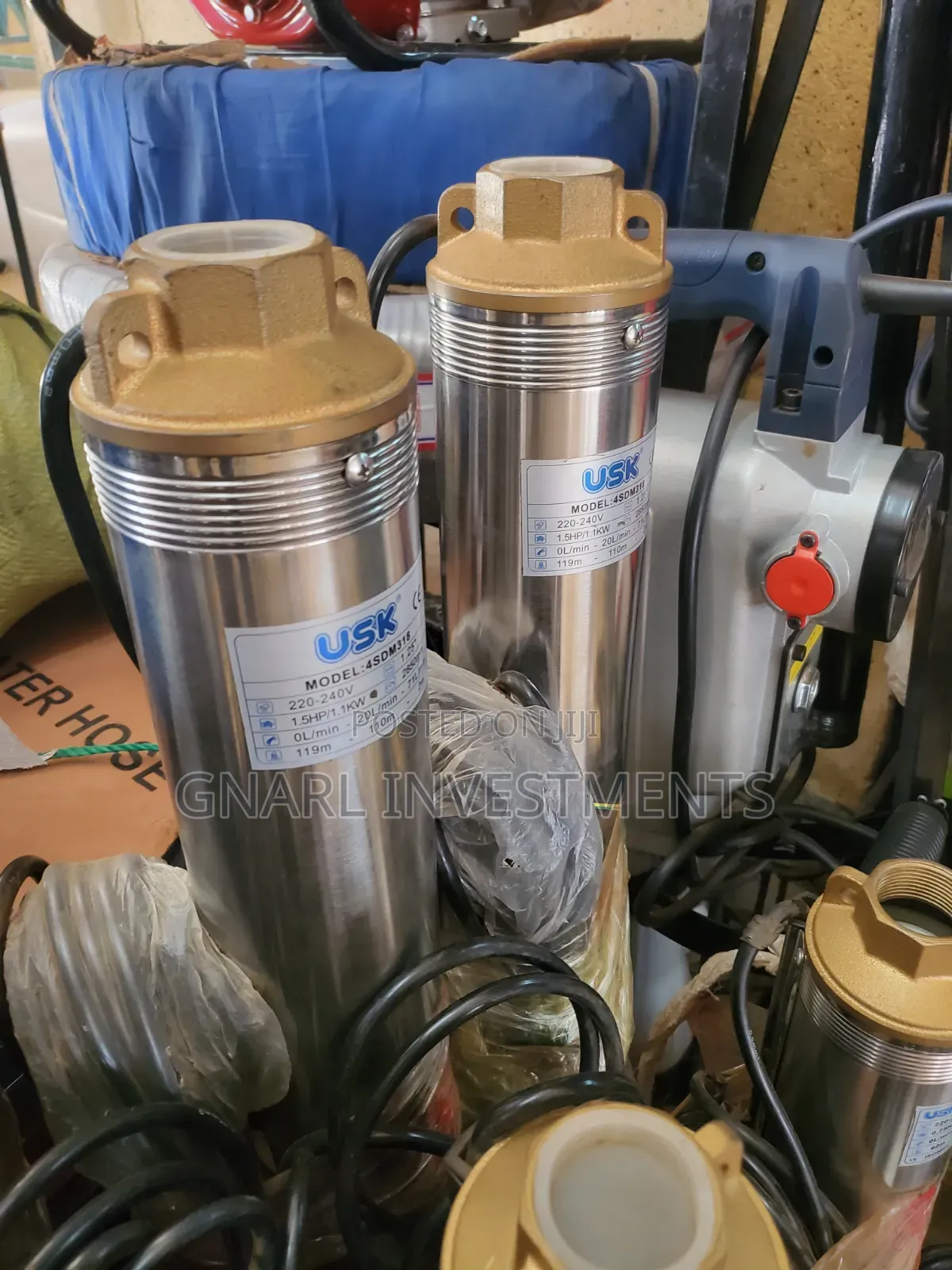 Submersible Deep Well Water Pumps Hmax 17m, 60m, 85m, 119m, 151m