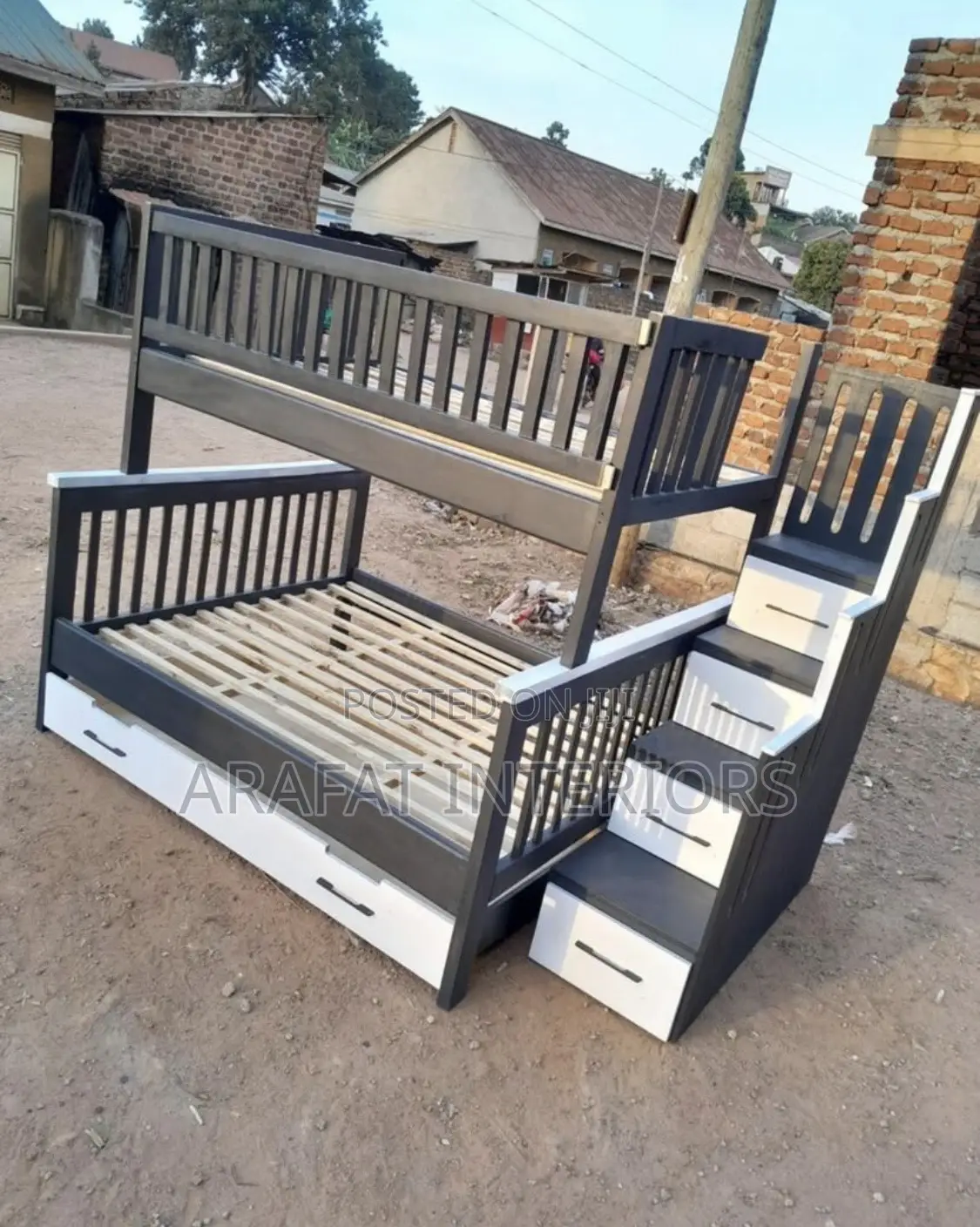Arafat Modern Black White Bunk Bed