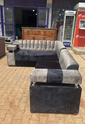 Arafat Luxe Black Grey L-Shaped Sectional 
