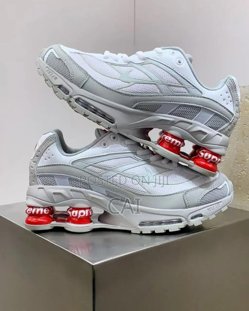 Supreme X Nike Shox Ride 2 Sp Black Sneakers.