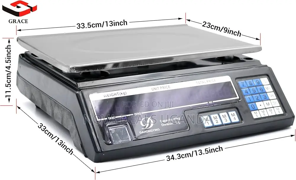 40kg/5g Electronic Price Computing Scale Digital Food Scale With Led