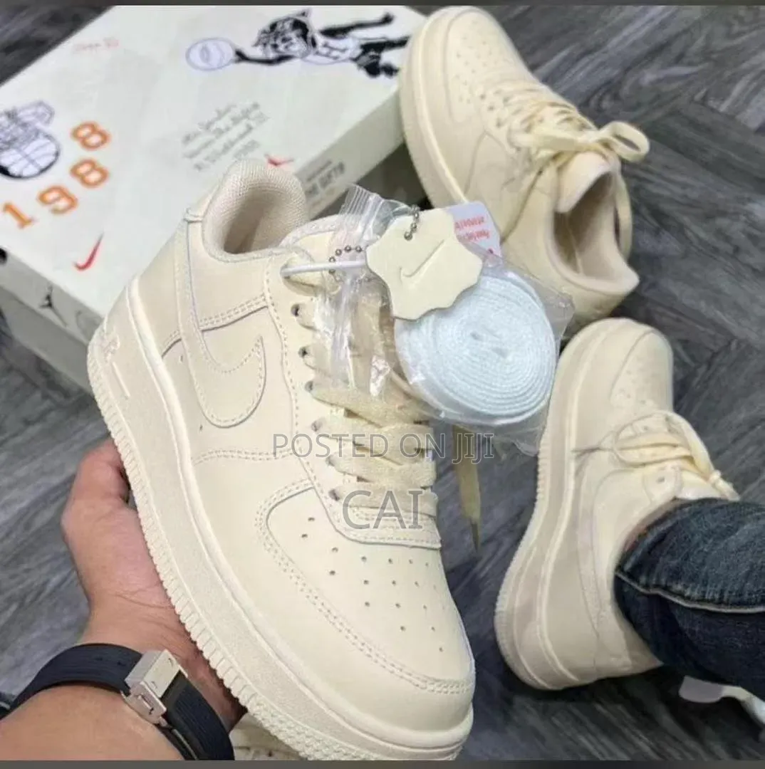Force 1 Low Sneakers in a "Coconut Milk" Beige