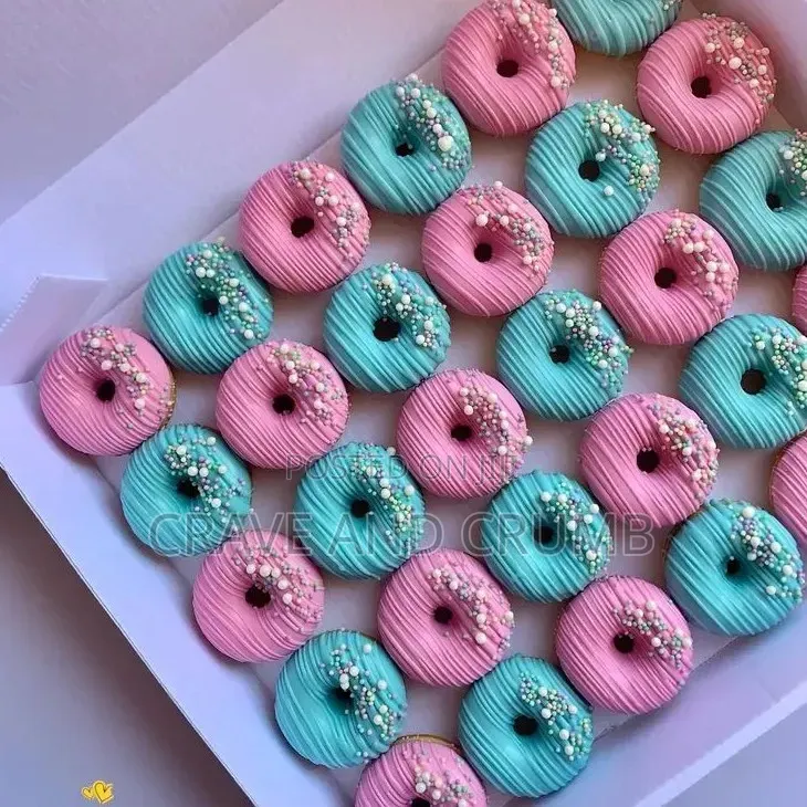 Mini Baked Donuts Dipped in Chocolate