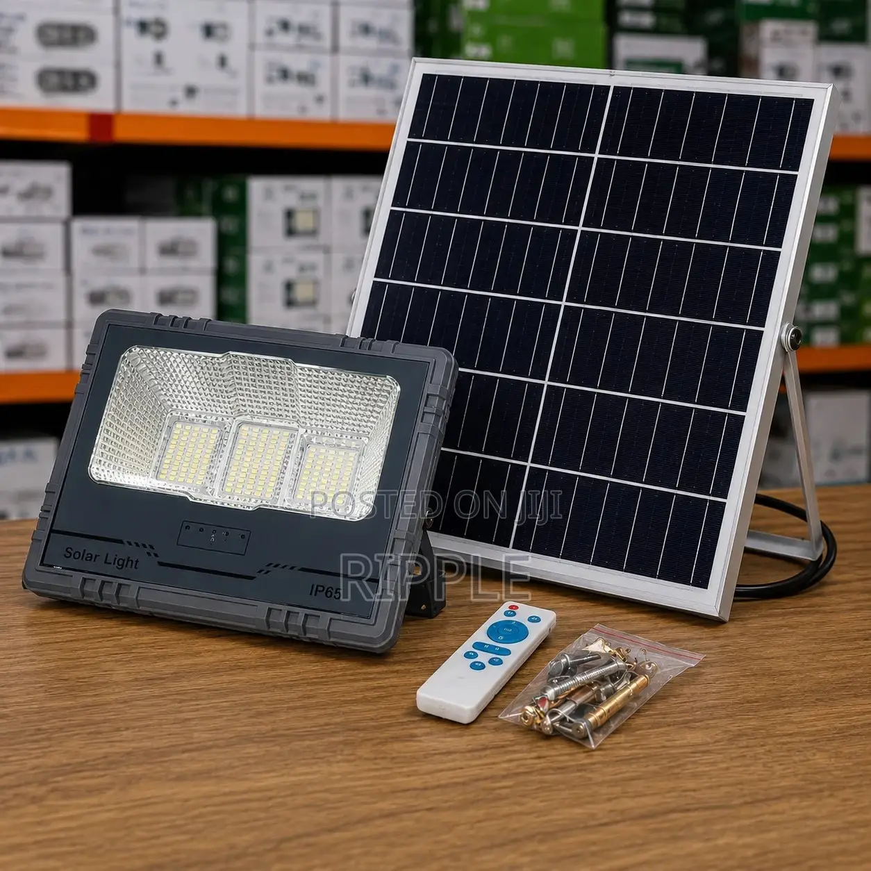 200w Solar Flood Light With 6v Panel Remote Control Lithium Battery