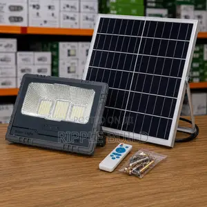 200w Solar Flood Light With 6v Panel Remote Control Lithium Battery