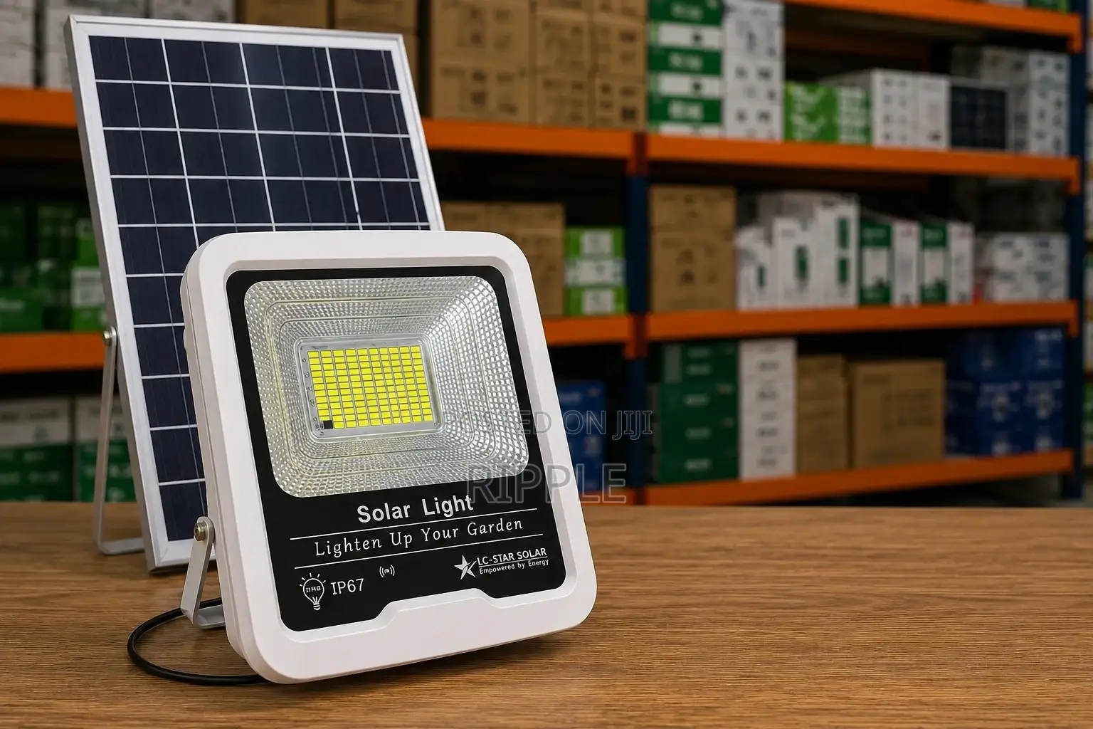 200w Solar Security Flood Light With Lithium Battery Remote Kampala