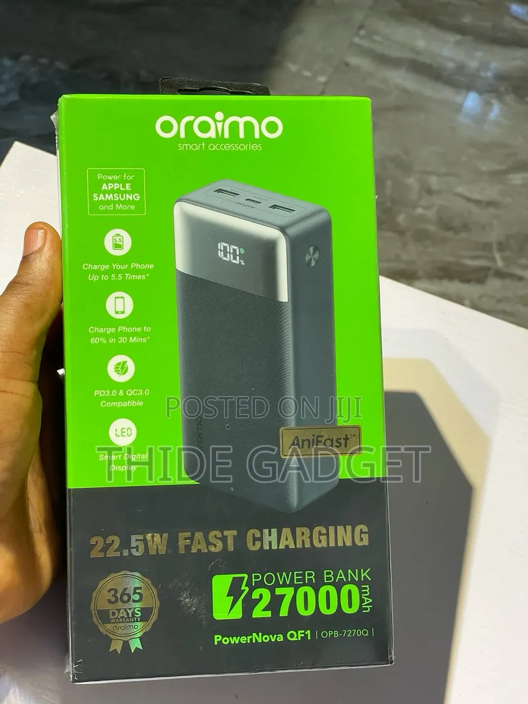 Oraimo Powernova Qf1 (27000mah) 22.5w Fast Charging Power Bank