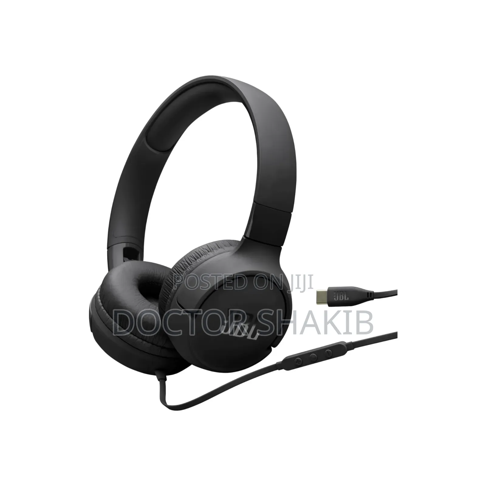 JBL Tune 520c Wired on-Ear Headphones in Black.