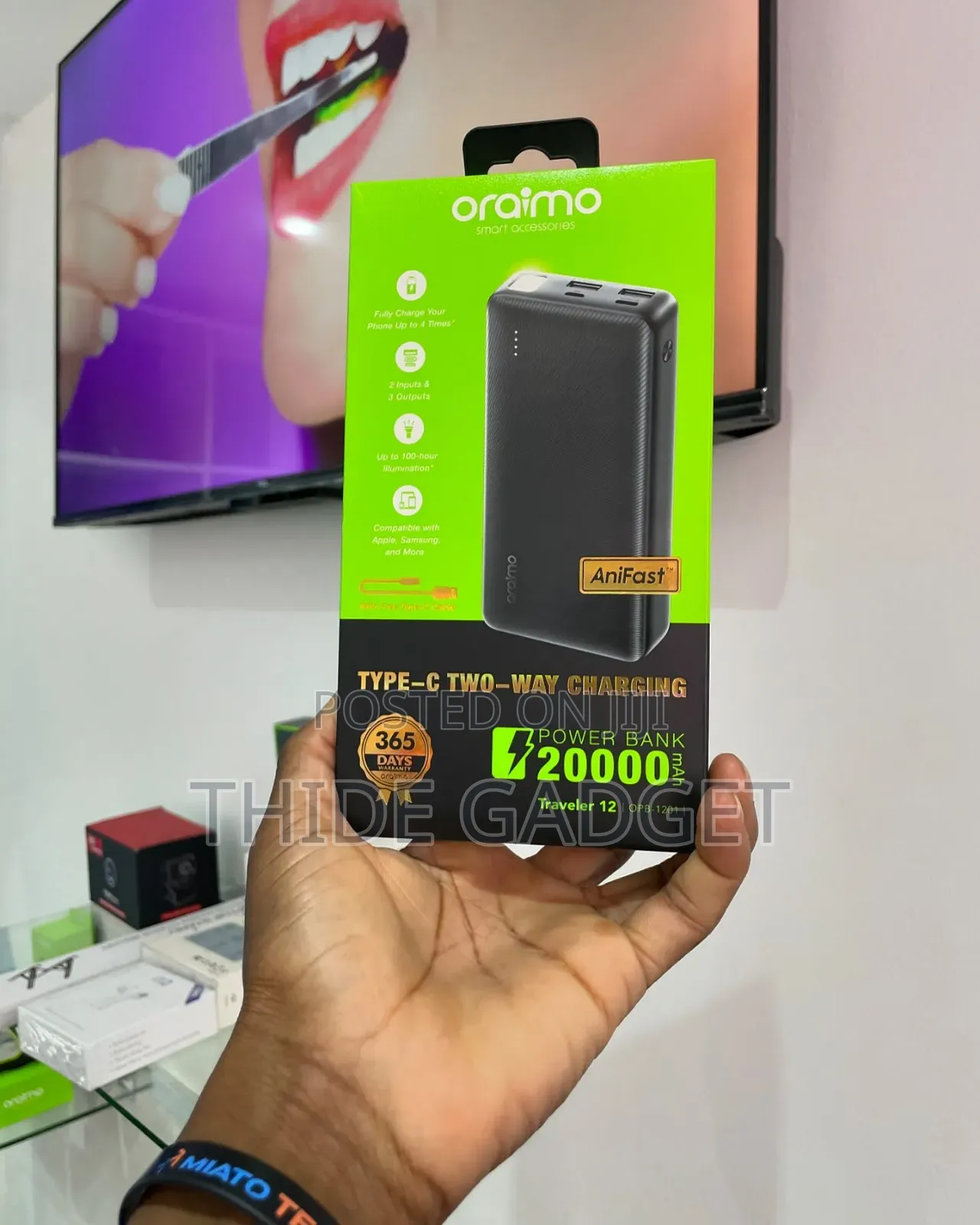 Oraimo Traveler 12 (20000mah) Type-C Two-Way Charging Power Bank