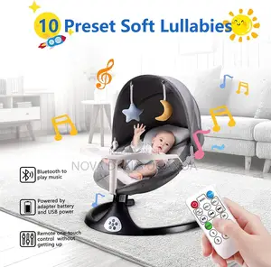Infant Swing Electric Bluetooth Speaker for Newborns With Mosquito Net
