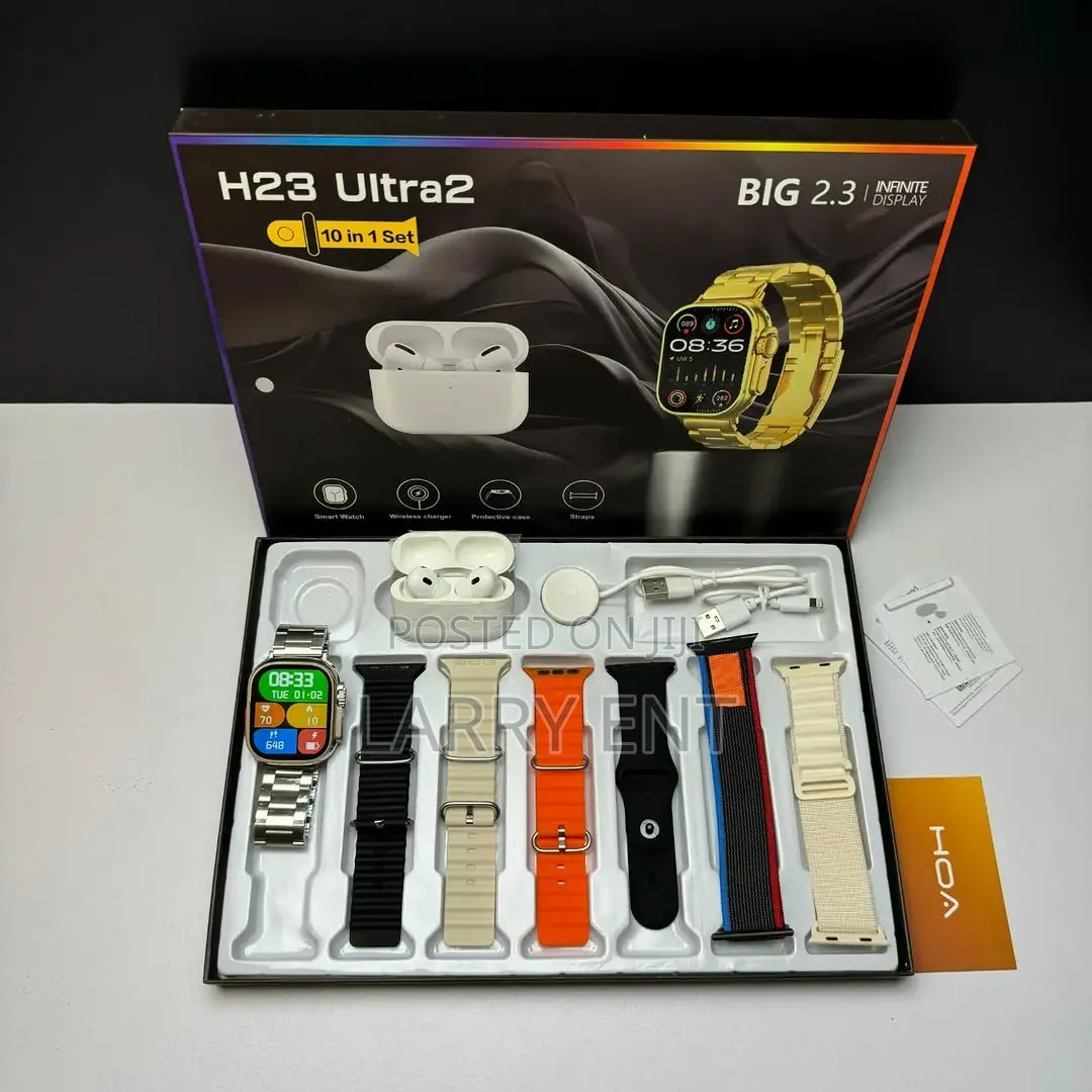 Ultra Smart Watch Full Package Earbuds 7 Straps Wireless Charger