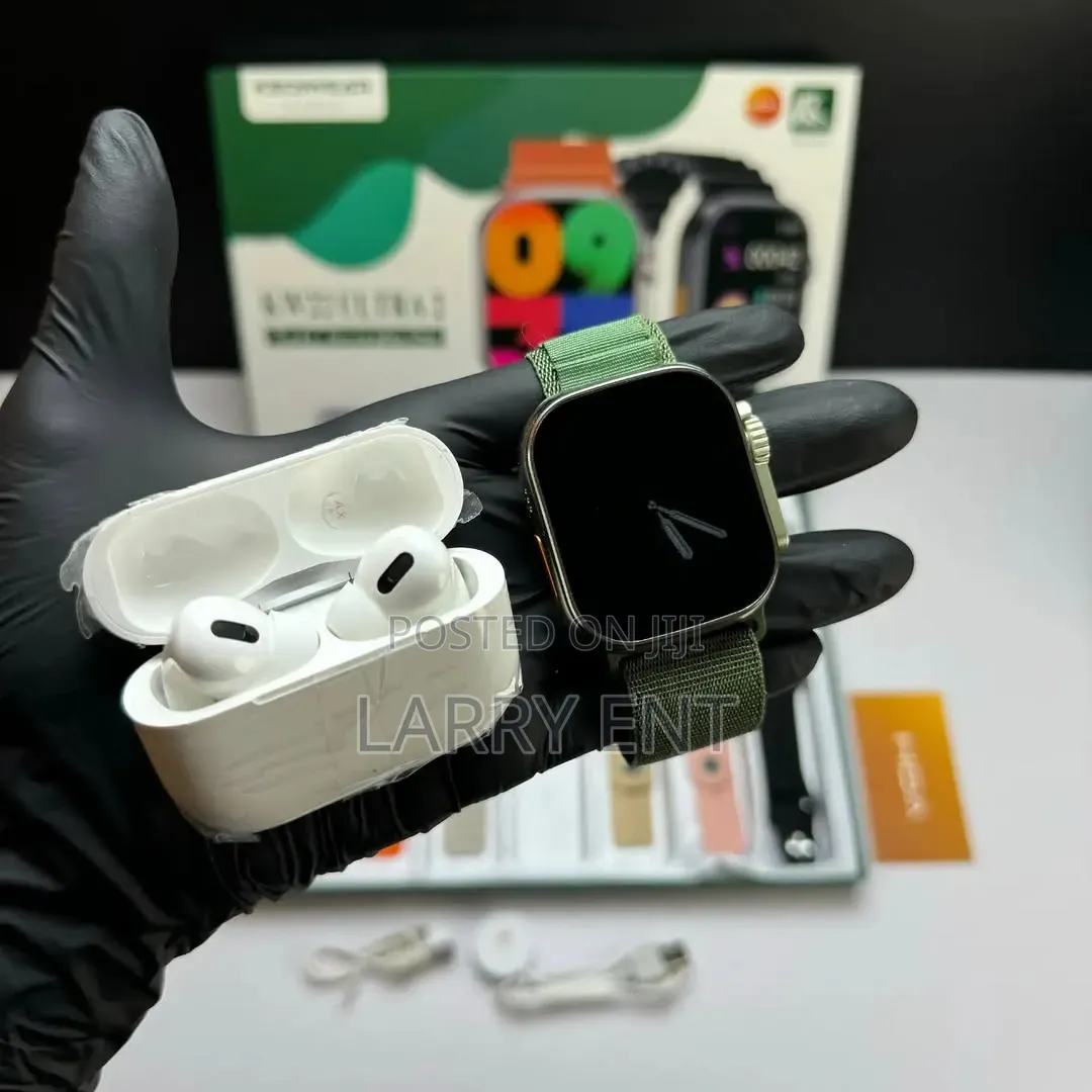 Ultra Smartwatch Bluetooth Calling 7 Straps Earbuds Bundle