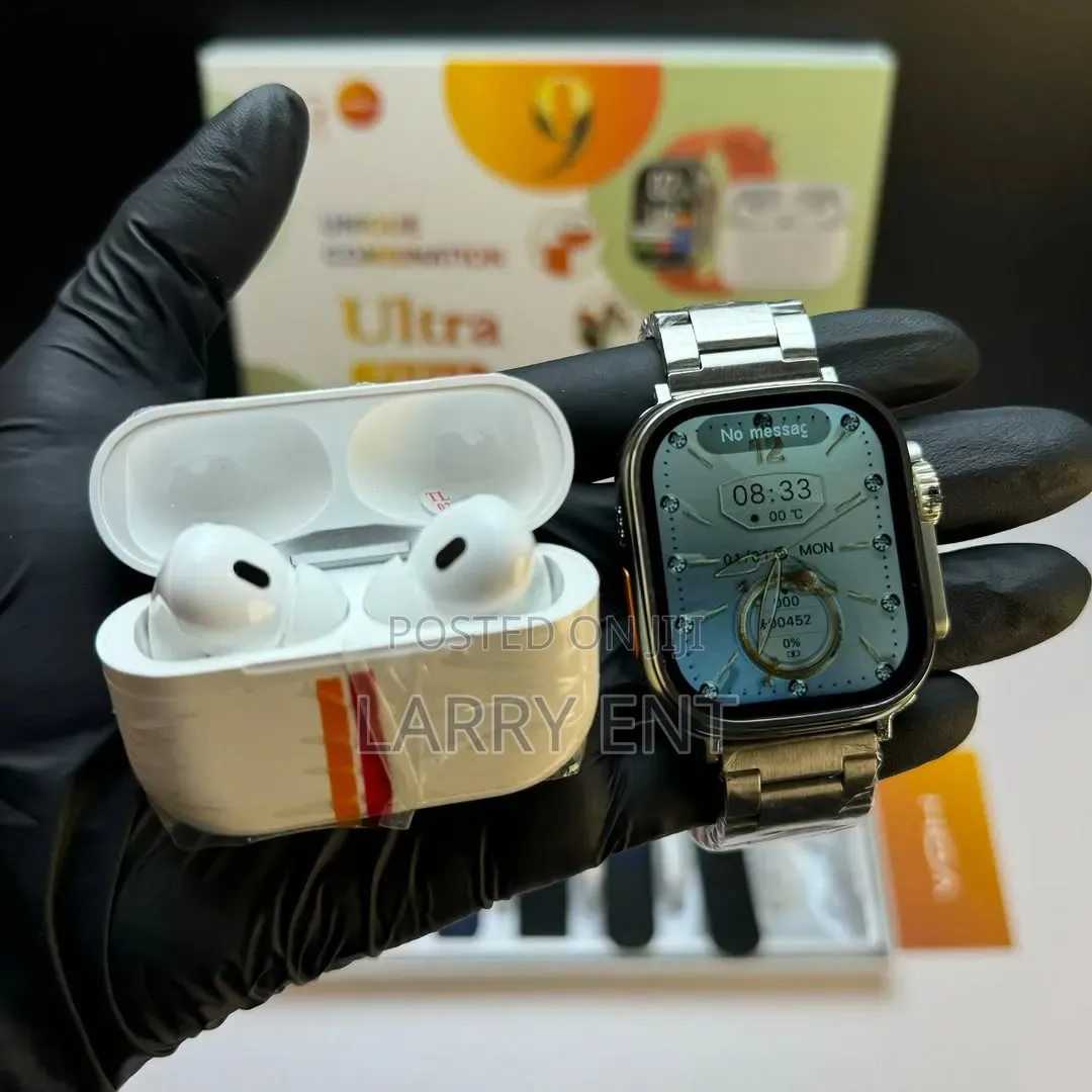 Ultra Smartwatch iPhone Android Compatible With Earbuds 7 Straps