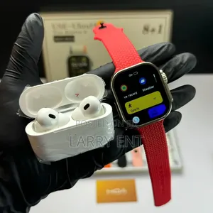 Ultra Smart Watch With Metal Strap Earbuds Wireless Charger