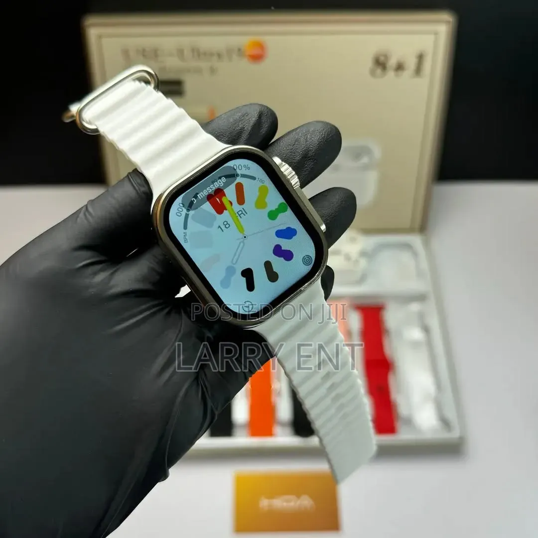Ultra Smart Watch With Metal Strap Earbuds Wireless Charger