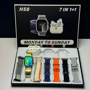 Smartwatch Complete Bundle 7 Straps Earbuds Charger