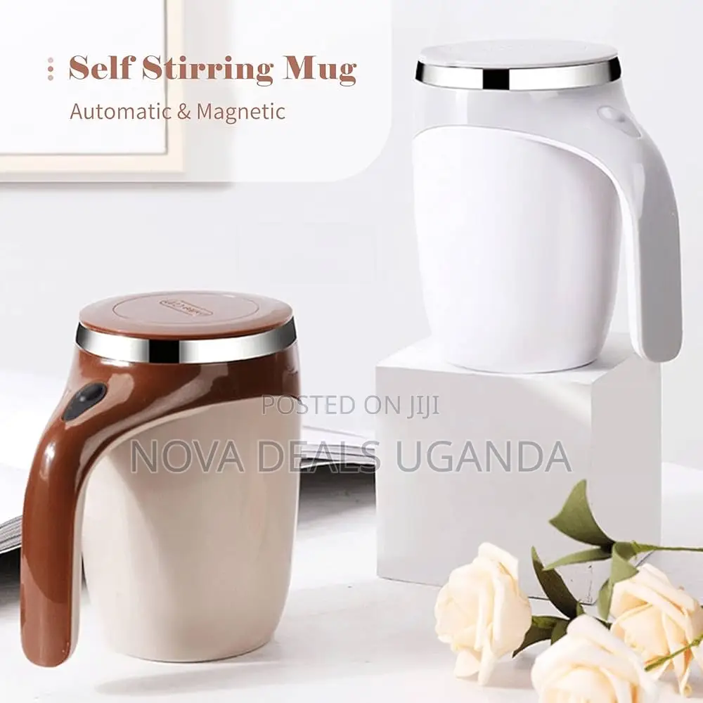 380ml Self Stirring Mug With Lid Stainless Steel Stirring Coffee Cup