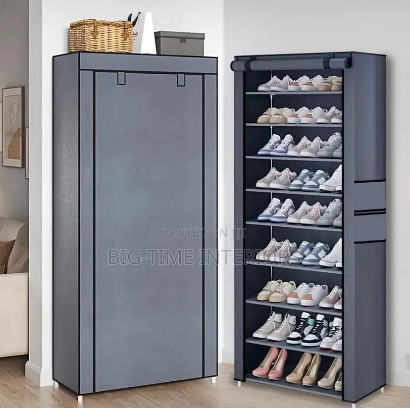 9layers Gray Metallic Shoe Rack/ Shoe Storage