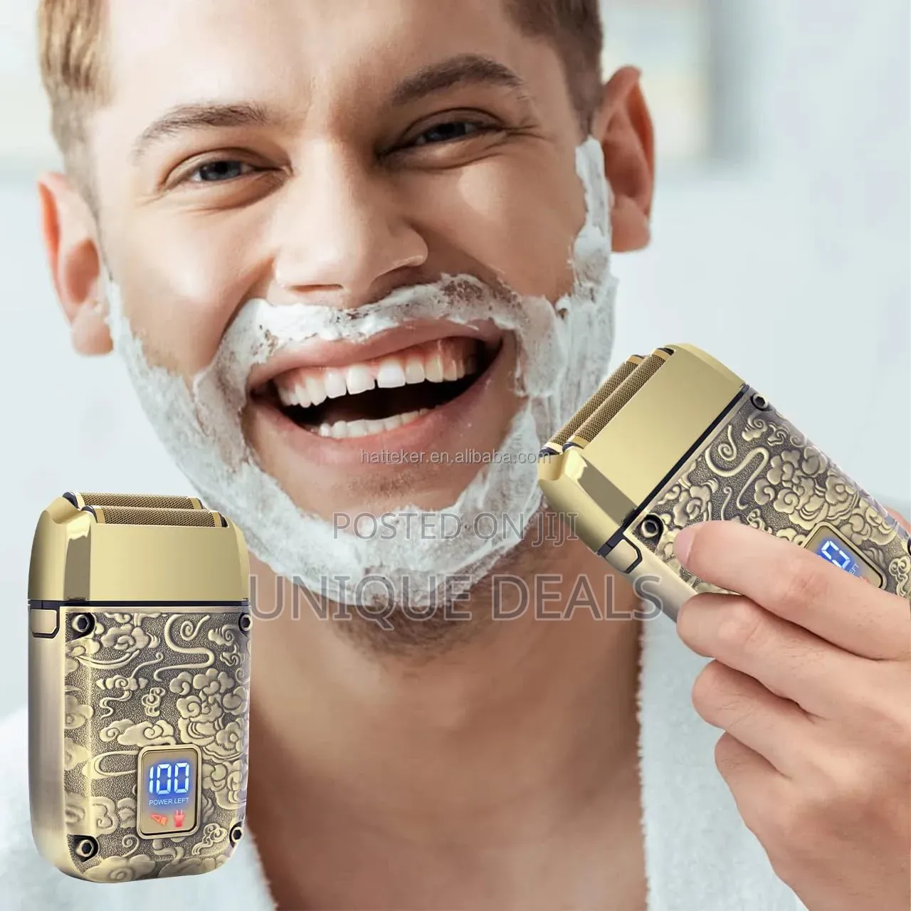 Sokany Sk-16052 Electric Shaver With 4 Combs, Gold