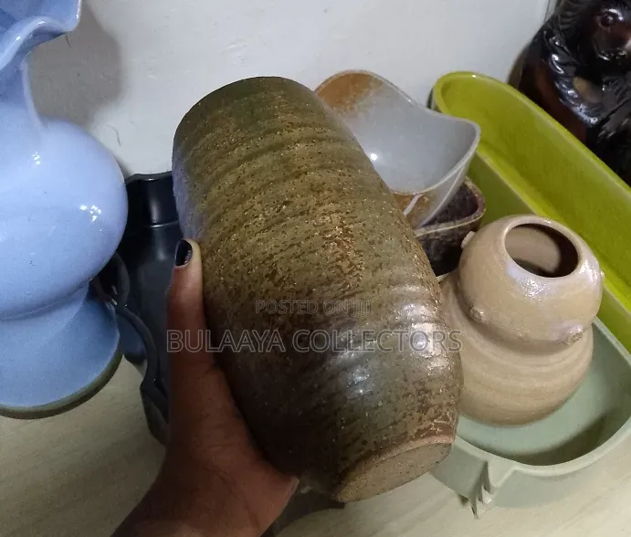 Japanese Rustic Studio Pottery Vase, Likely Handmade.