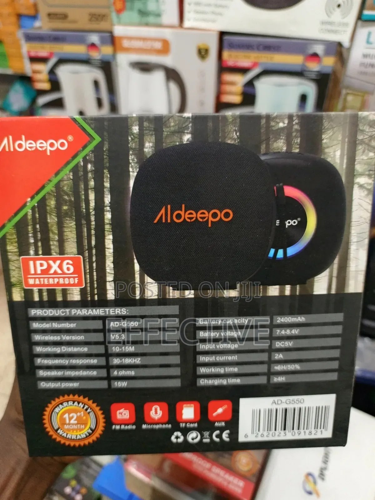 Aldeepo Ad-G550 Ipx6 Waterproof Portable Bluetooth Speaker.