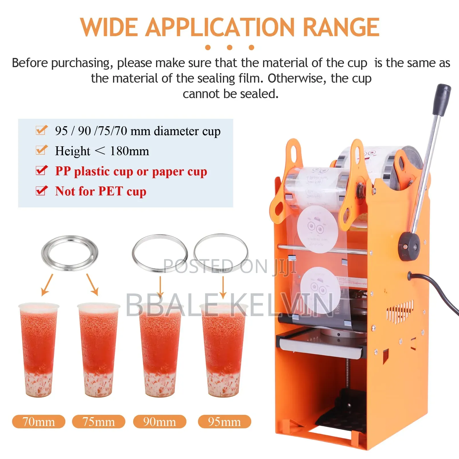 Manual Tea Cup Sealer 300-500 Cups Per Hour With Free Sealing Tape