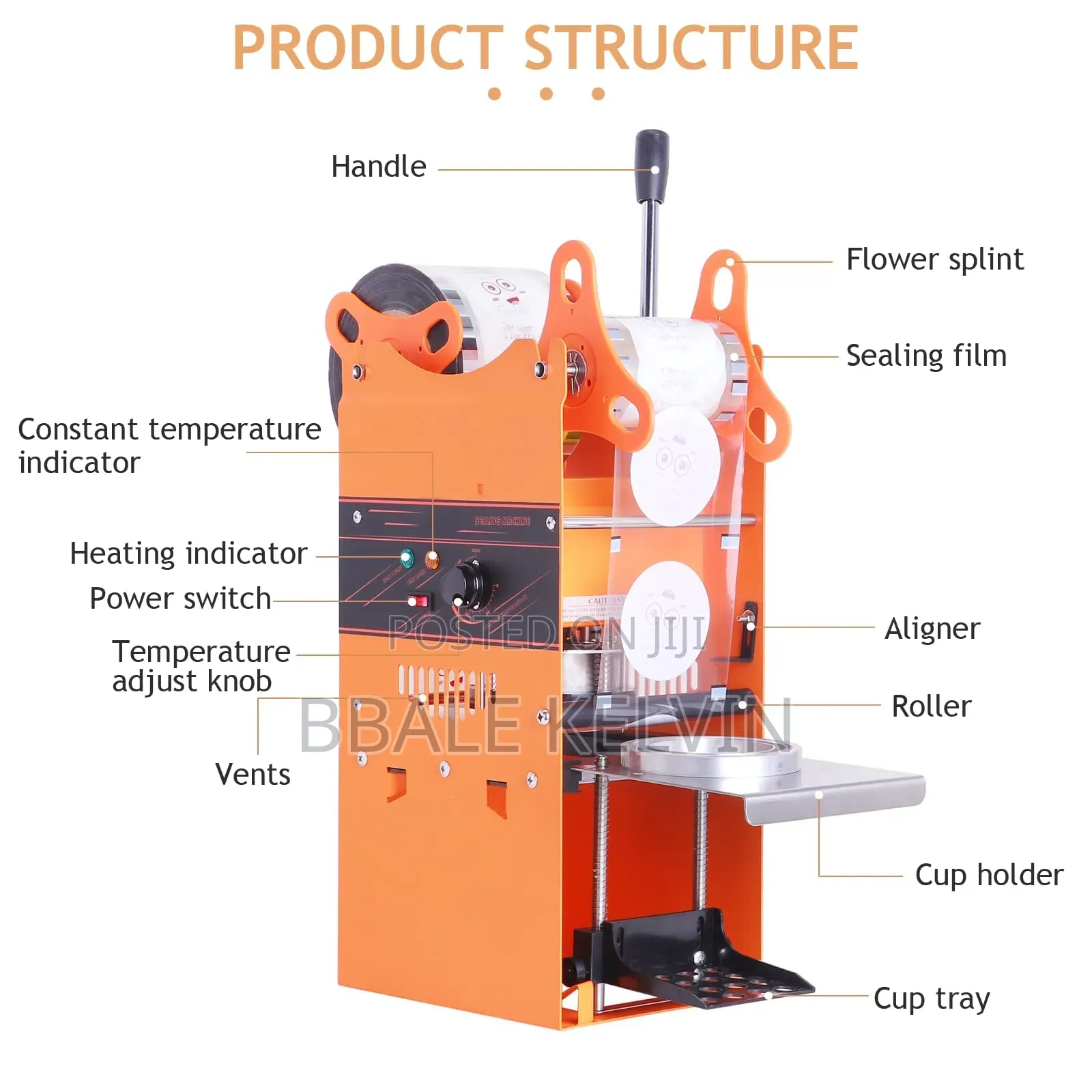 Manual Tea Cup Sealer 300-500 Cups Per Hour With Free Sealing Tape