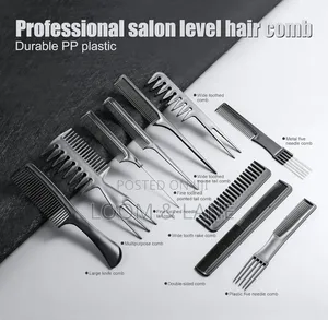10-Piece Professional Black Hair Styling Comb Set