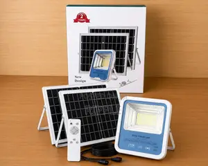 300w Solar Flood Light With Dual Solar Panels Lifepo4 Battery Kampala