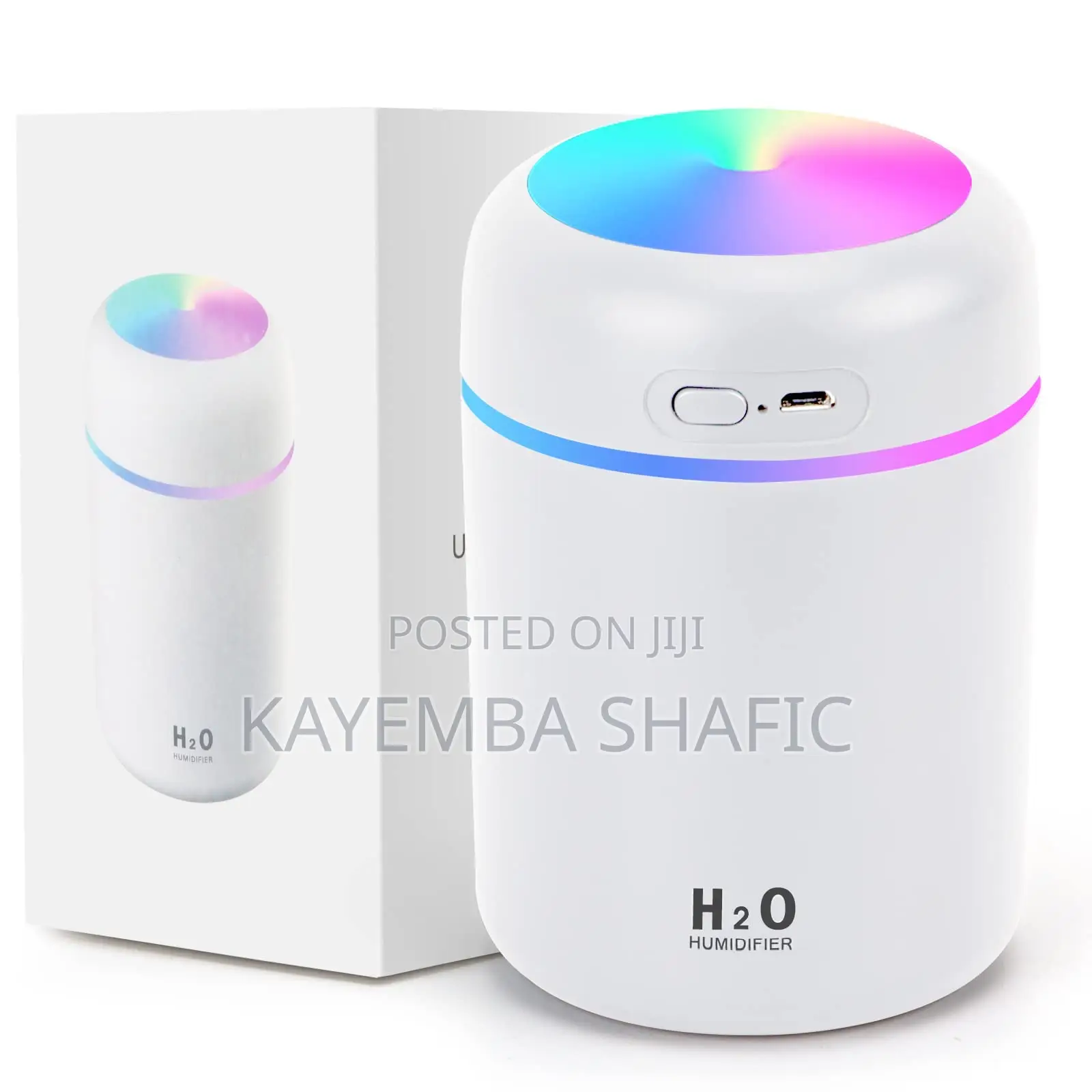 Portable H2o Usb Mini Humidifier With Colorful Led Light - 300ml