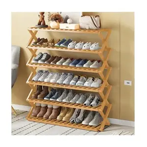 6-tier Bamboo Folding Shoe Rack