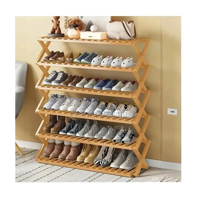 6-tier Bamboo Folding Shoe Rack
