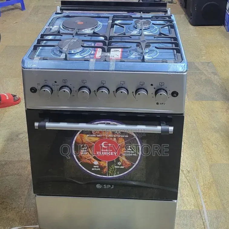 SPJ Stand Gas Cooker 3gas +Electric 60cm × 60cm