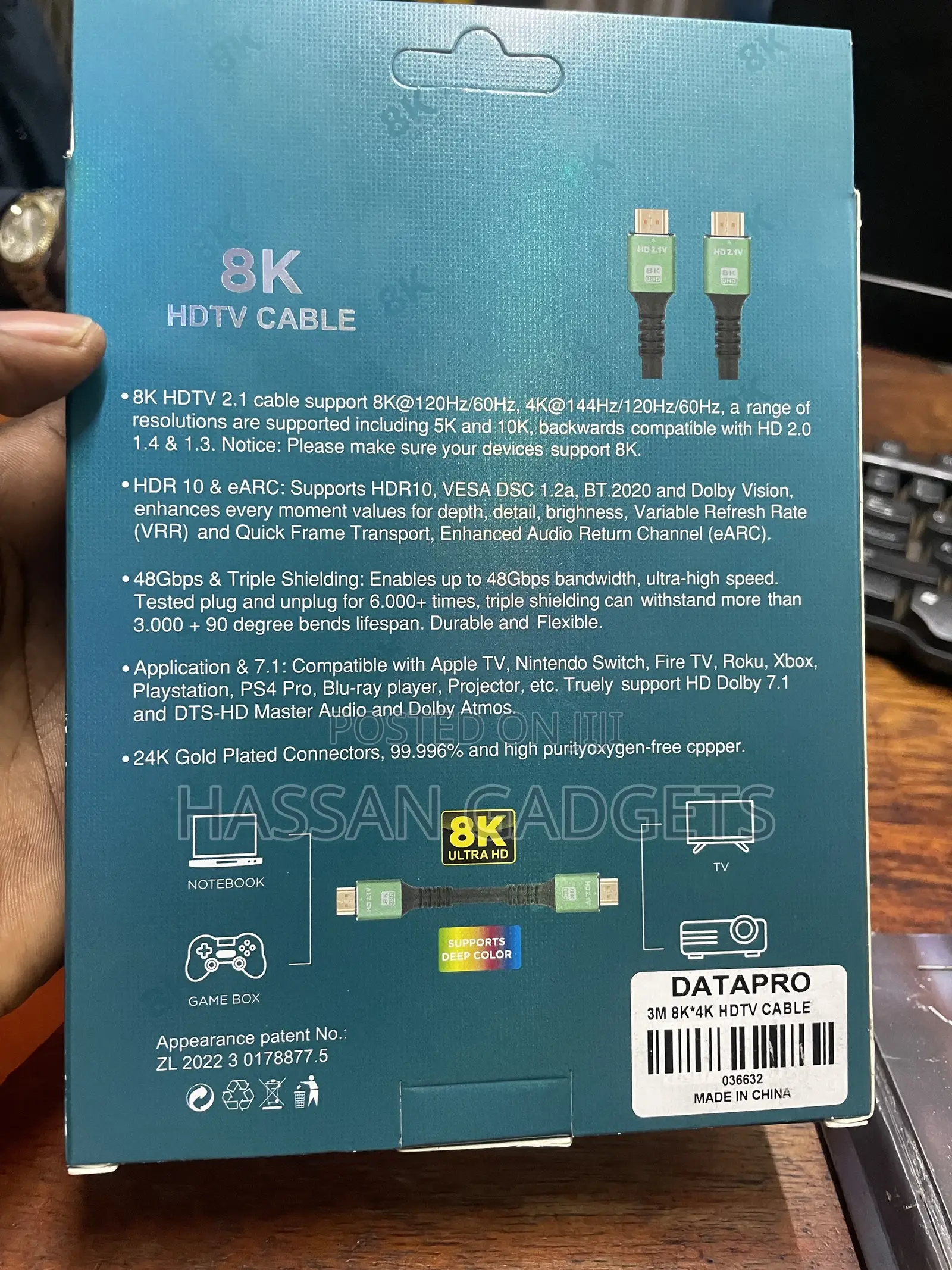 Hdmi Cable 2.1 Cable 3m