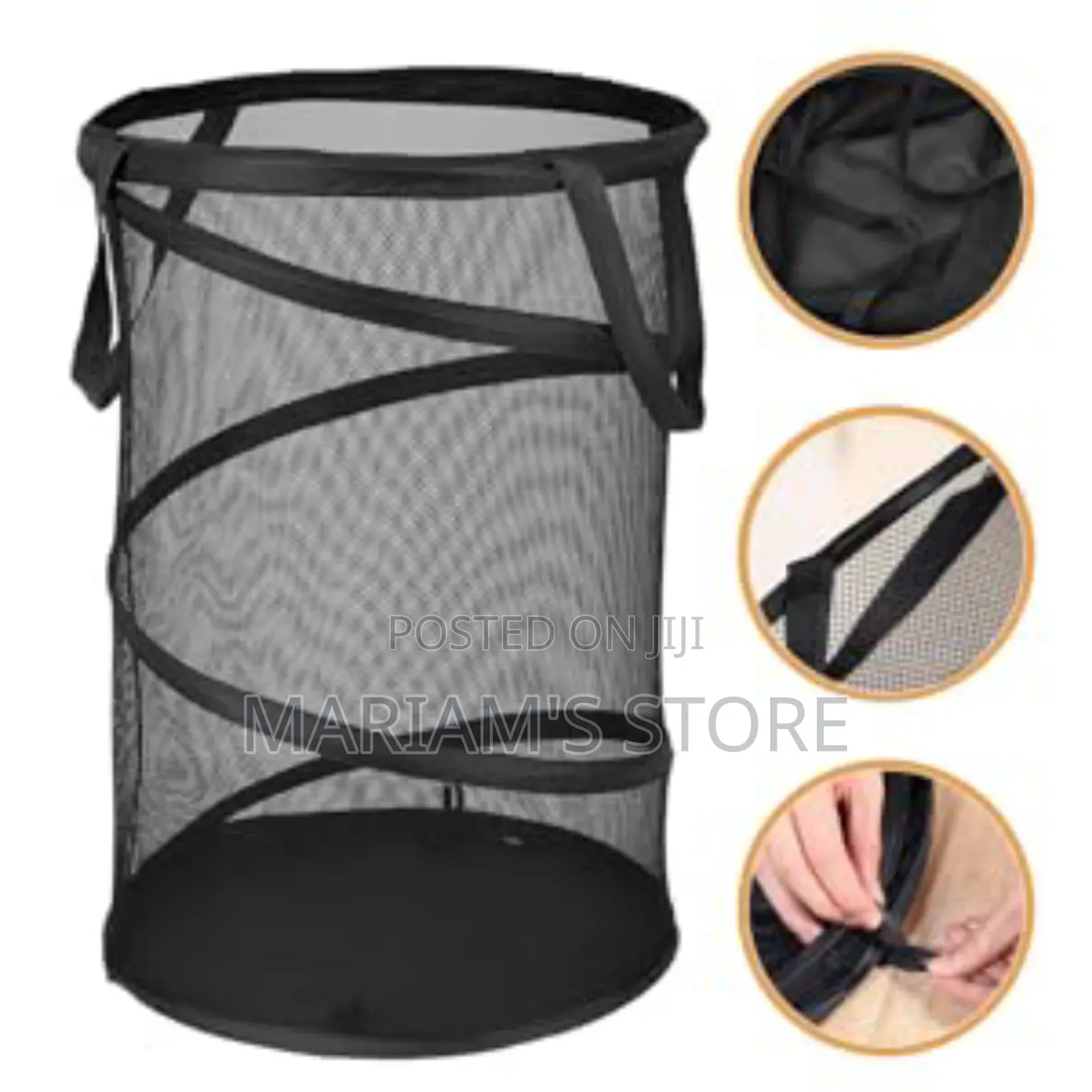 Collapsible Mesh Laundry Basket.