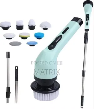 Cordless Electric Cleaning Brush Scrubber With Multiple Heads.