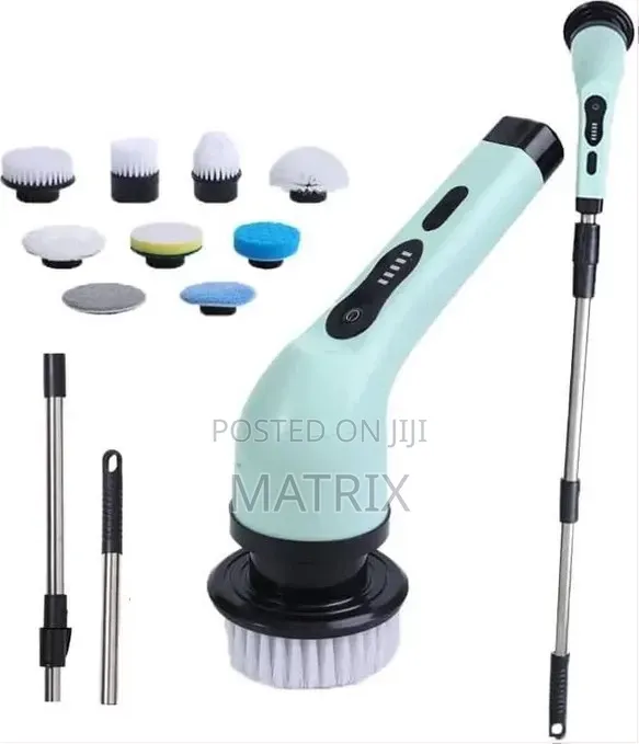 Cordless Electric Cleaning Brush Scrubber With Multiple Heads.
