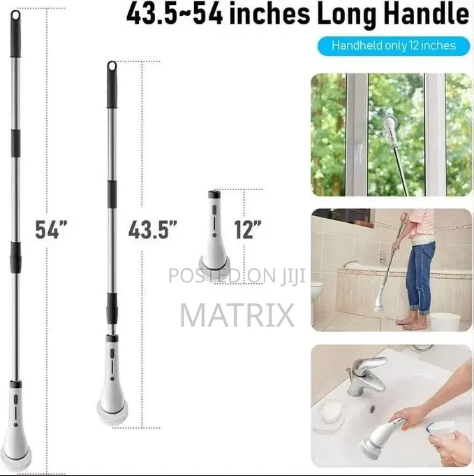 Cordless Electric Cleaning Brush Scrubber With Multiple Heads.