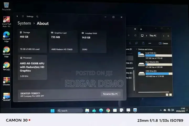 Desktop Computer HP 12GB AMD A8 HDD 500GB
