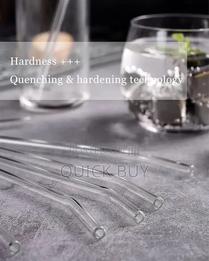New Reusable Bent Glass Drinking Straws