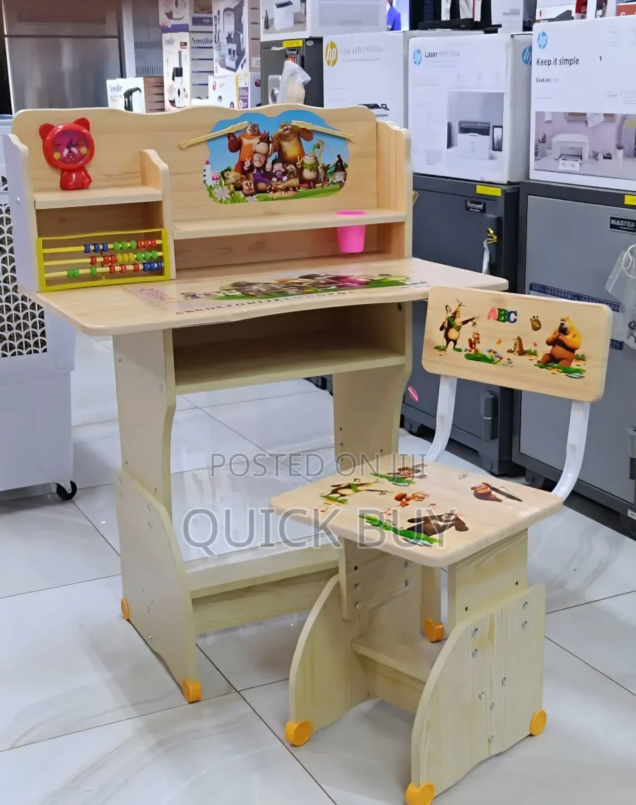 Wooden Ergonomic Children's Study Desk And Chair Set