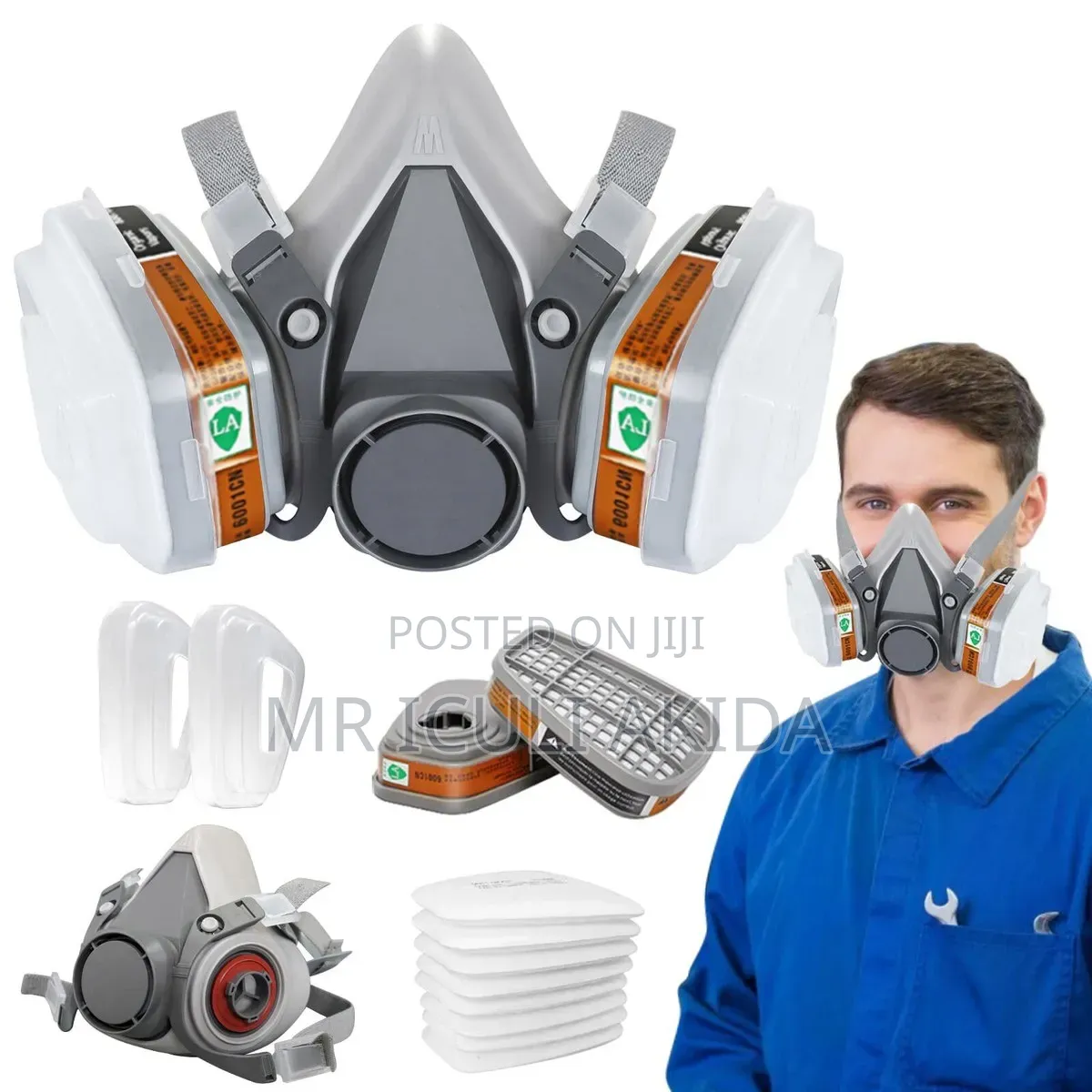 Reusable Half Facepiece Respirator Mask Face Protection Dust,Chemicals