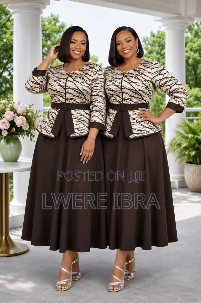 Brown Elegant Long Dresses