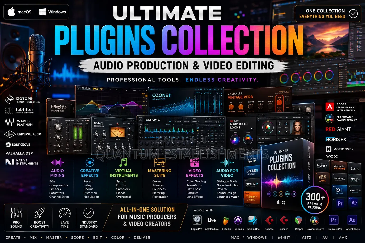 Plugins Collection for Audio Production and Video Production | Win/Mac