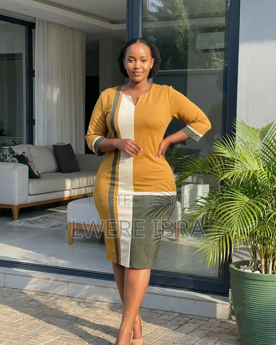 Yellow Pencil Office Dresses