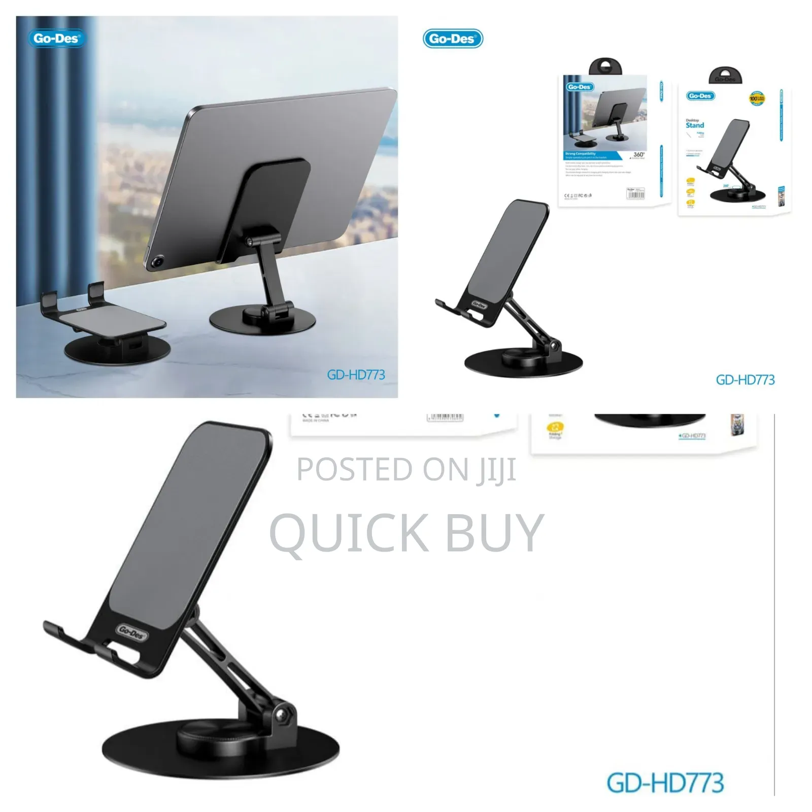 Go-Des 360° Rotary Metal Base Table Stand