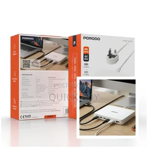Porodo Velora 100w 4x Usb-C 2x Usb-a Gan Wall Charger 2m