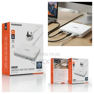 Porodo Velora 100w 4x Usb-C 2x Usb-a Gan Wall Charger 2m