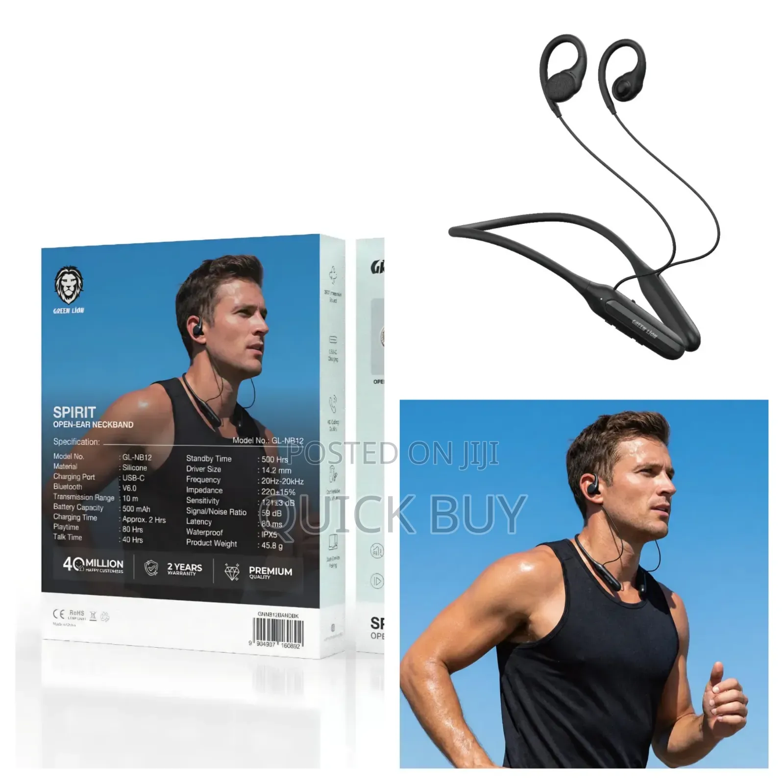 Green Lion Spirit Open-Ear Neckband